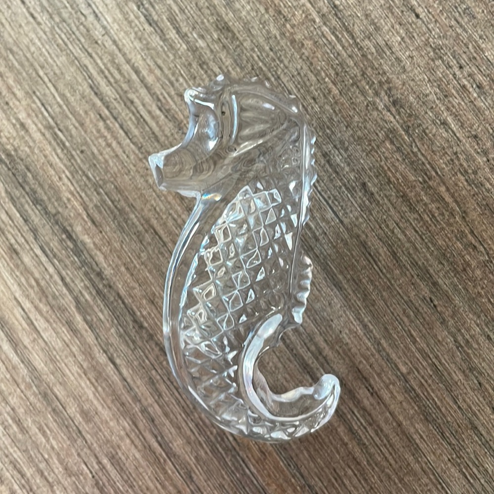 Waterford crystal Seahorse Pin comes with velvet pouch.